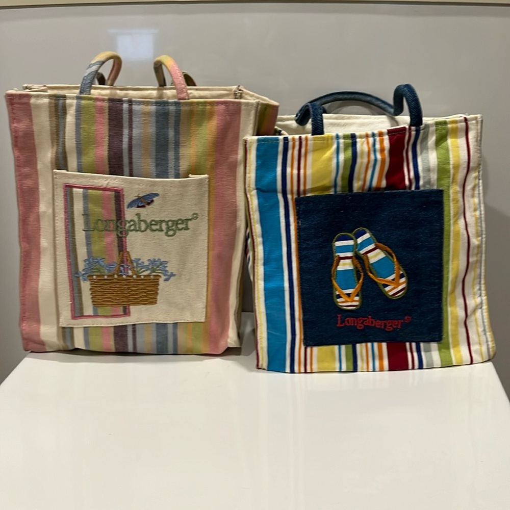 Longaberger Cloth Bag Set of 2